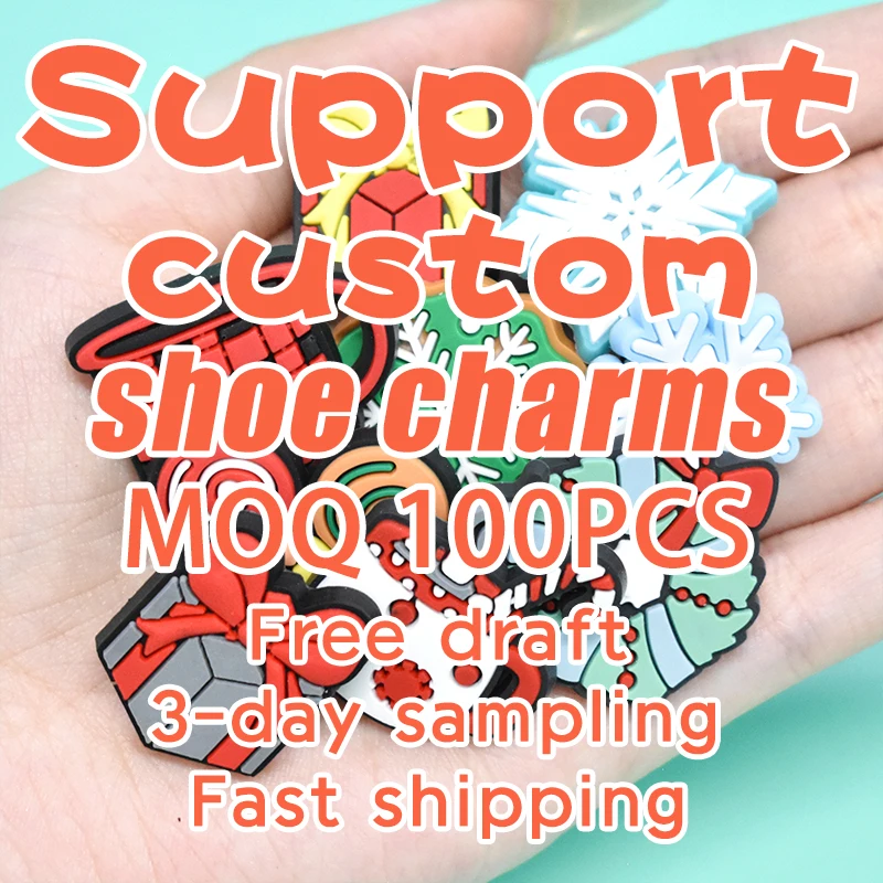 2024 New Arrival Soft PVC Santa Claus Shoe Charms Custom Shoe Ornaments for Christmas Wholesale Shoe Decoration Buckle