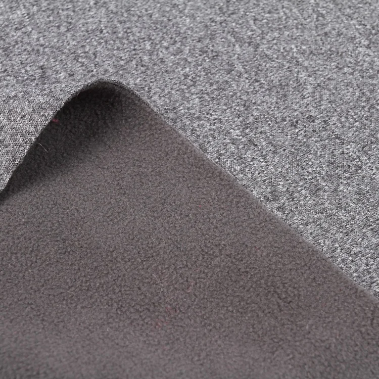 High quality wholesale warm cd yarn interlock fleece fabric 100% polyester bonded micro polar fleece fabric for clothing