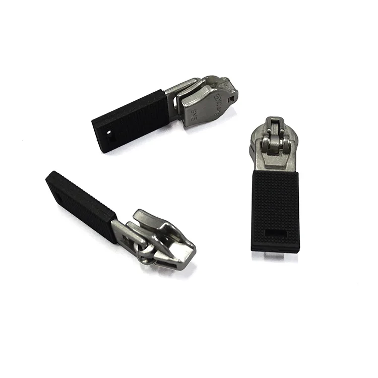 5GG Brand Logo Garment Bag Shoe Reverse Semi Lock Bulk Nylon Coil Zipper Head Plastic Rubber Puller Zipper Slider