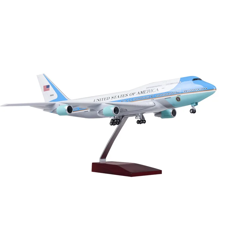 47cm Scale 1/150 Air Force One Simulation Boeing 747 Resin Passenger Aircraft Model Finished Gift Decoration Collectibles