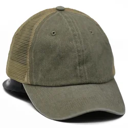 2023 High quality washed trucker cap unstructured cotton mesh back hat pigment dyed hat metal buckle sports cap for sale