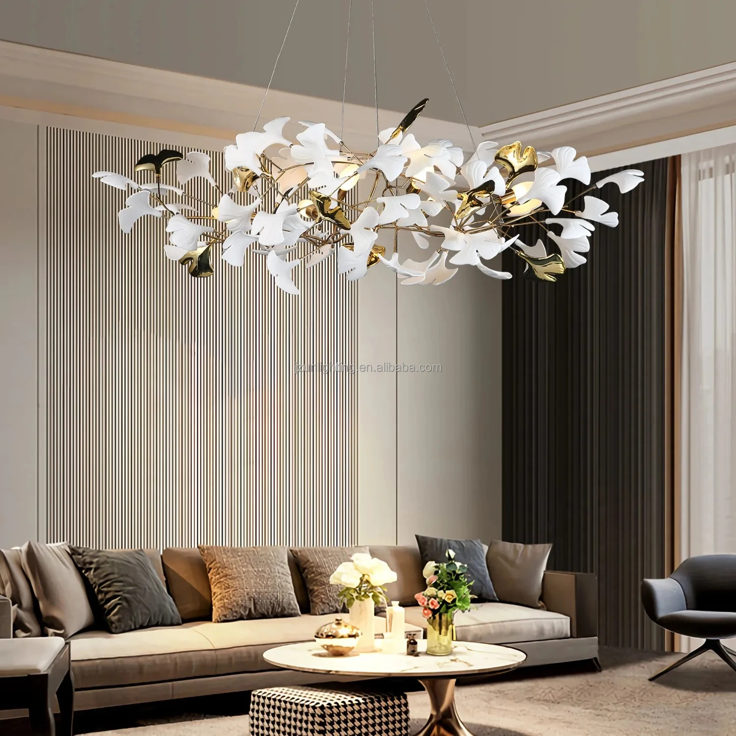 Modern Nordic Crystal Chandelier for Hotel Lobby Restaurant Bar Counter round Pendant Lighting with Iron Parts for Room Decor