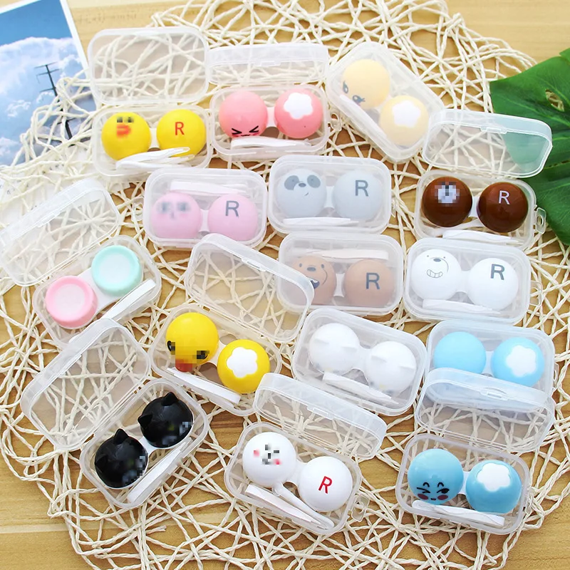Wholesale Custom Mini Plastic Box Cute Contact Lenses Cases With Logo Contact Lens Accessories