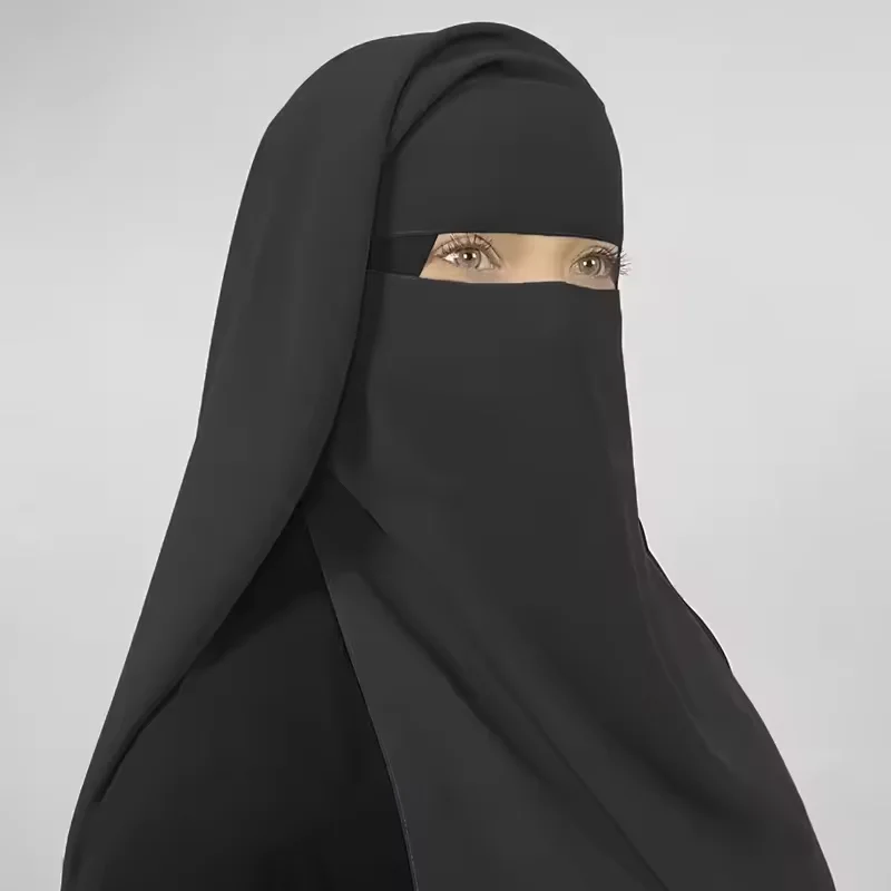 Premium Breathable Chiffon Niqab Muslim Women EID Ramadan Wholesale Islamic Clothing Prayer Face Cover Hijab Saudi Arabic Niqab