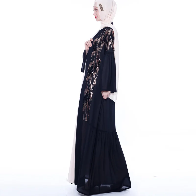 Мусульманское кимоно Abaya с блестками Арабский кафтан Дубай хиджаб платье Турция Исламская одежда Abayas для женщин Рамадан