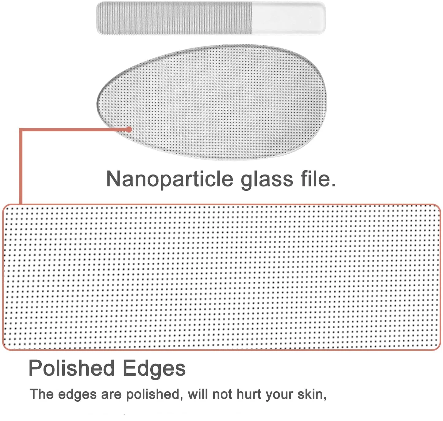 2Pcs Nano Glass Nail File and Glass Foot File with Case