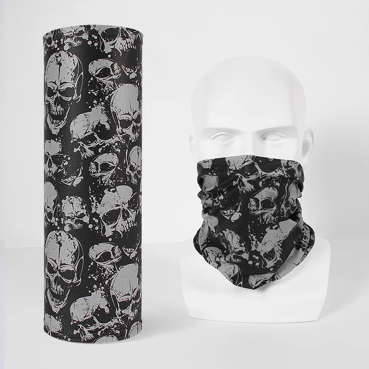 Wholesale Colorful Custom Printed Polyester Skull Men Women Face Cover Neck Tube Elastic Seamless Bandana Shorts Scarf For Sale