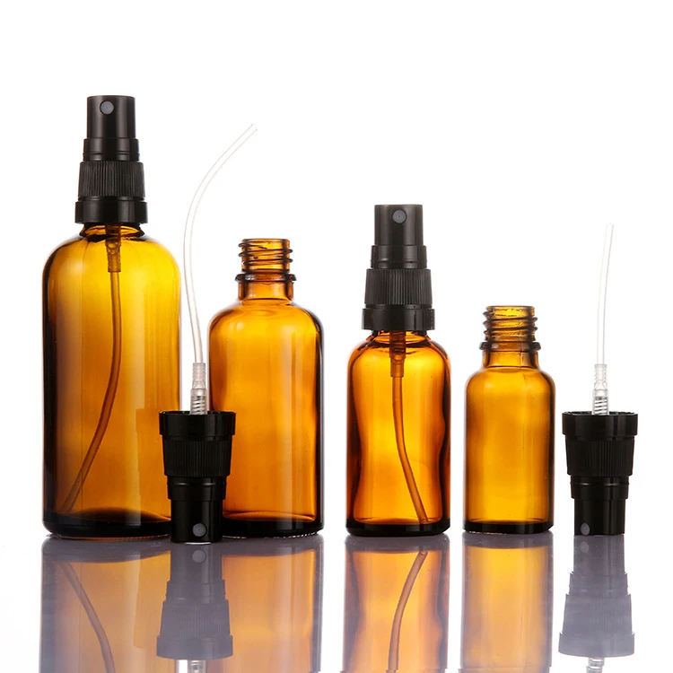 
10ml 30ml 50ml 60ml 100ml empty mist frosted cosmetic bottle brown amber glass spray bottle 
