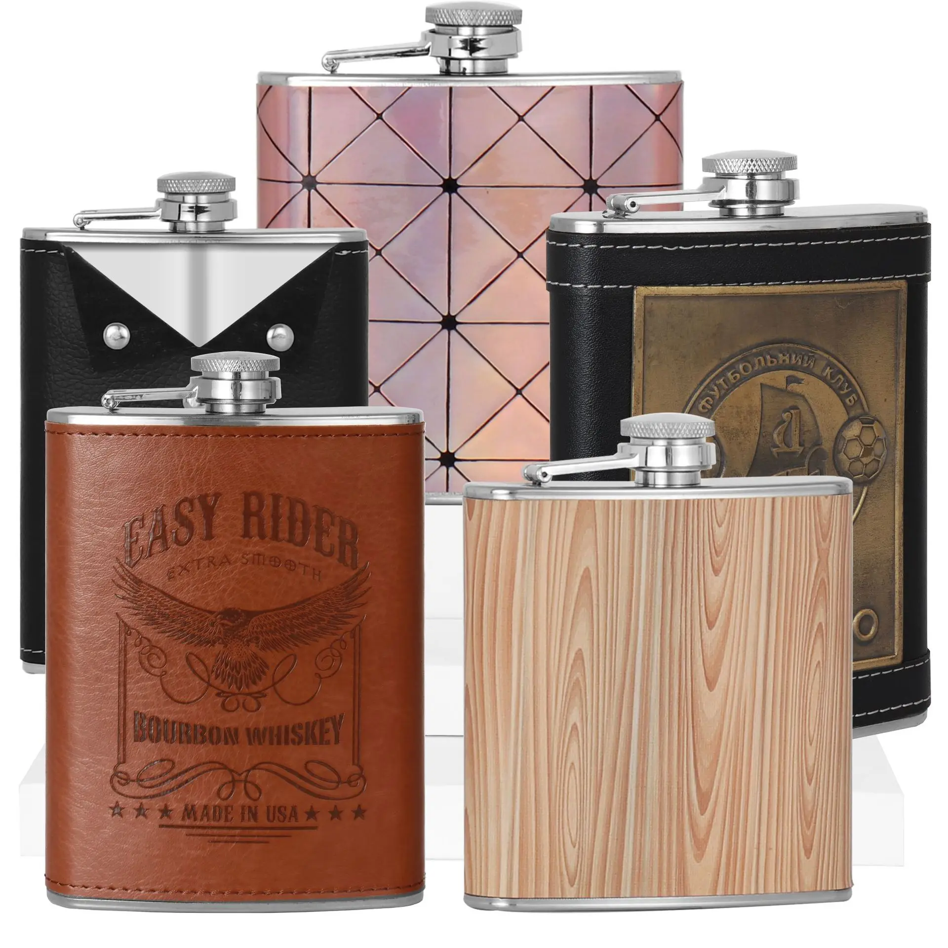 Hot Sale 7oz Hip Flask Portable Travel Stainless Steel Liquor Whiskey Alcohol Pocket Wine Flagon Men Small Mini Bottle Gift set