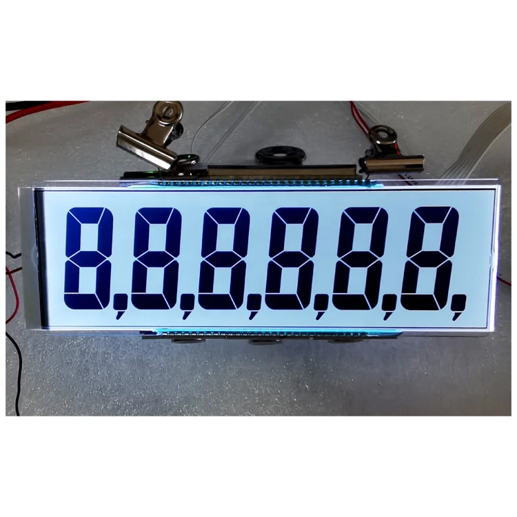 Dispensing Pump LCD Glass Board Panel 7segment 56 66 70 Pin 6 Digit 7 Segment LCD Display For Fuel Dispenser