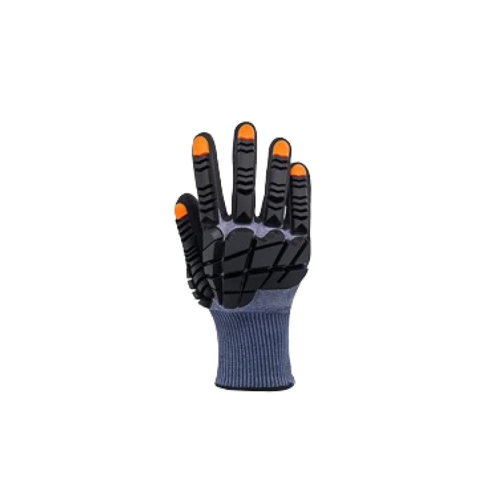 Cotton Cord Heavy Horsehide Tpr Silicone Anti Impact Protection Leather Mechanics Gloves Oil Field Working