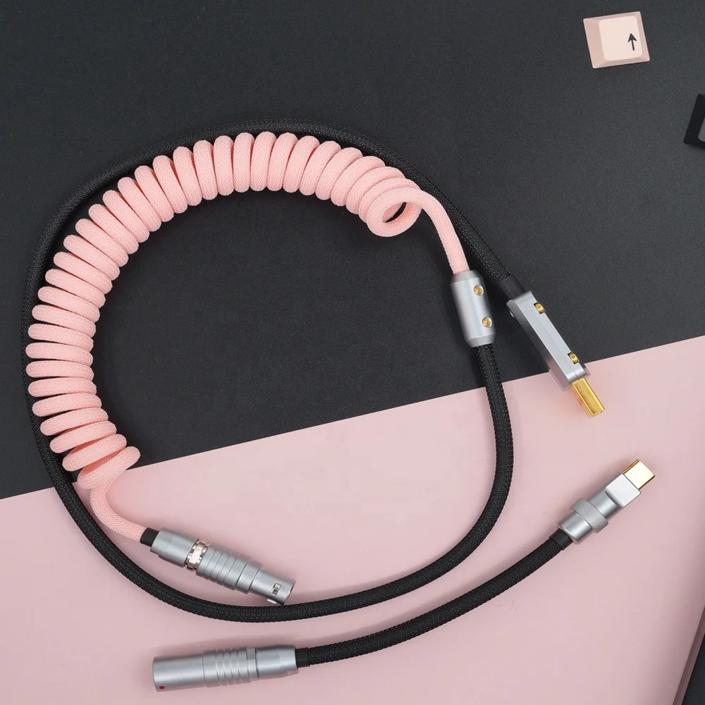 coiled 1b phg fgg  keyboard switches usb cable male female  connector micro mini usb