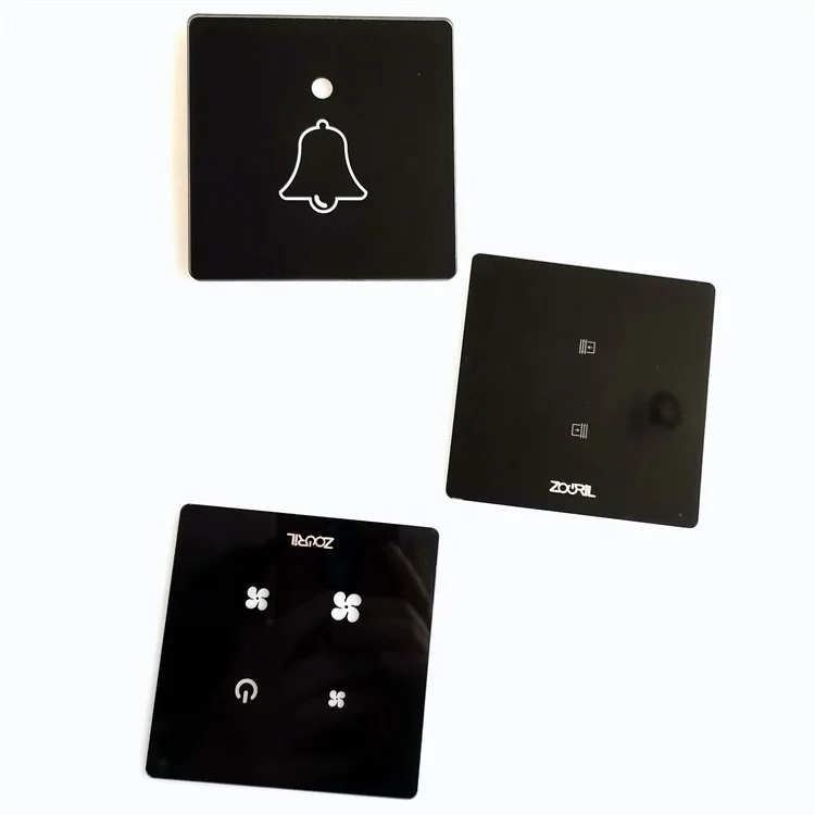 Costom Design Blue Tempered Glass Glass Cover Panel Plate for Industrial Machine Control Display Board