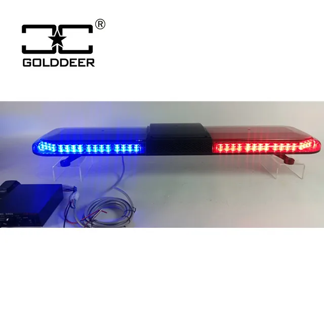 3W High Intensity Butterfly Lamp Block LED Warning Emergency Light Bar Double Side Flashing with 100w siren and speaker inside