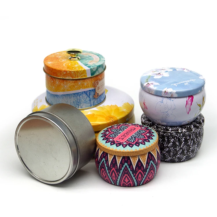 Christmas Scented Fragrance Luxury Empty Containers Jar 2 4 6 8 10 Oz Round Custom Gold Rose White Matte Soy Candle Tin Box