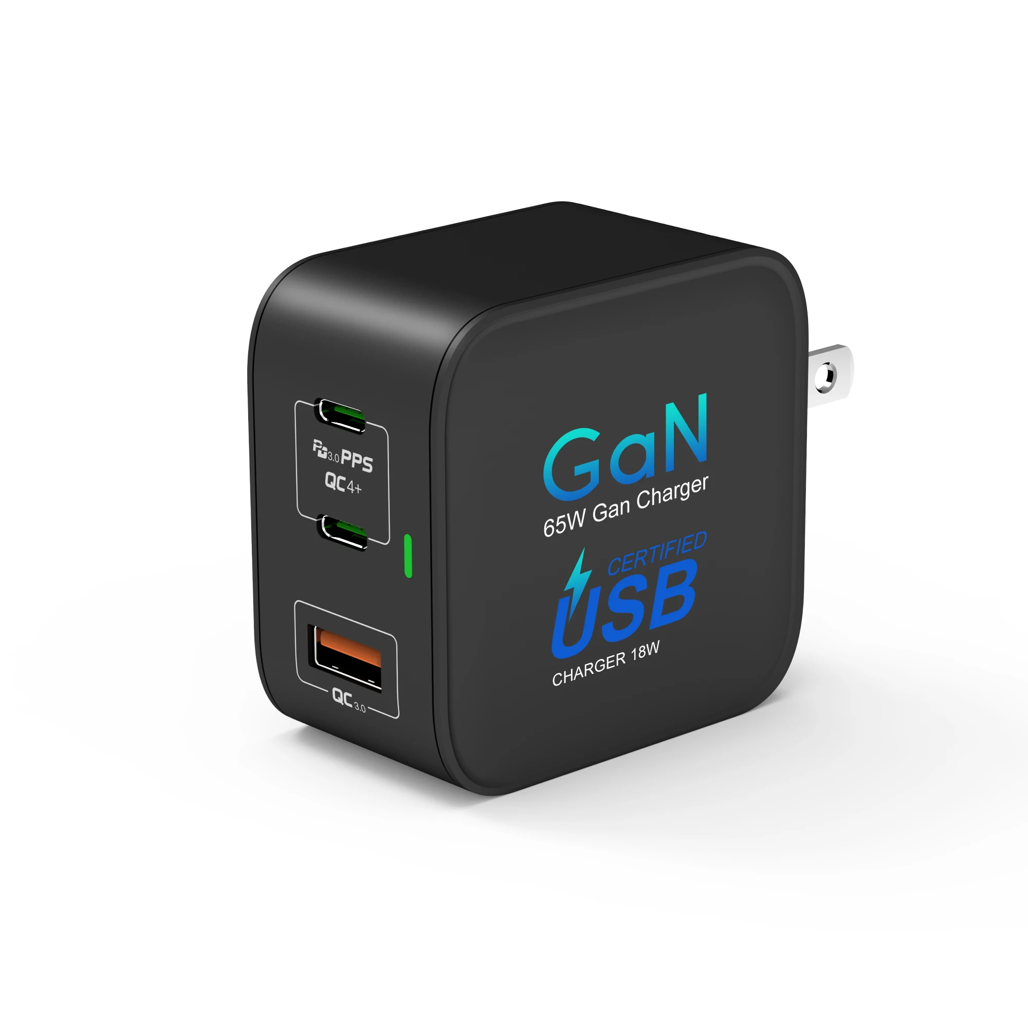 
Горячая продажа 65 Вт USB PD адаптер переменного тока 2 USB C порт Поддержка PPS PD3.0 1 SCP QC 3,0 USB A порт 65 Вт GaN быстрое зарядное устройство 