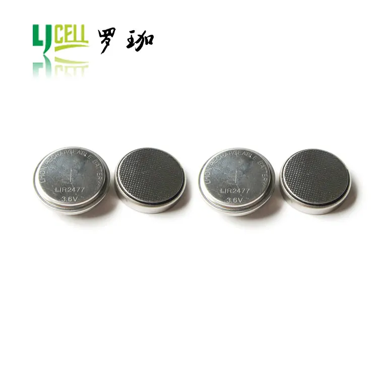LIR2477 rechargeable 3.6v lithium ion battery with high capacity
