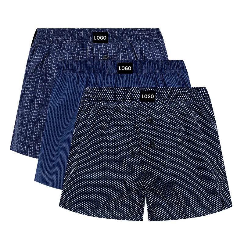 KKVVSS B07 Cheap price Manufacturer customize stripe men loose woven shorts boxer underwear