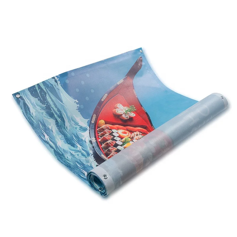 Custom Digital Printing Vinyl  mesh banner Full Color Printed  Advertising  mesh  Banner with Grommets