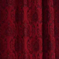 2pcs Beige Jacquard  Curtains Valance Fabric With Taffeta Backing And Tassels Design