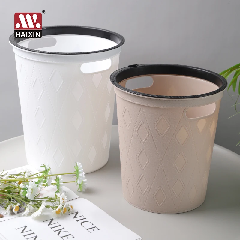 Haixin wholesale multifunctional household plastic waste bin trash can dust bin garbage waste bin