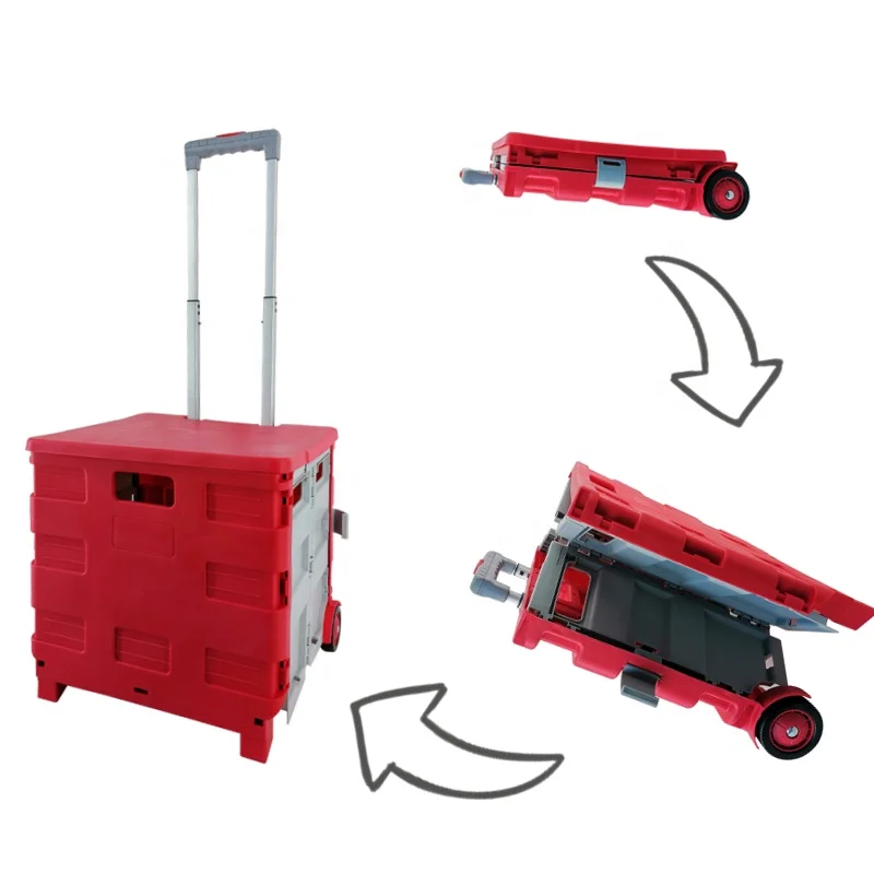 65L New Arrival Easy Storage Folding Shopping Two Wheels Trolley Smart Trolley Cart