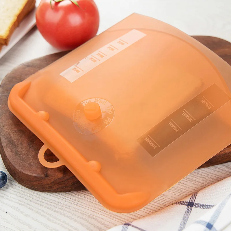 2023 Cooking Tools Stand Up Silicone Reusable Sous Vide Bag Set Reusable Silicone Storage Bags