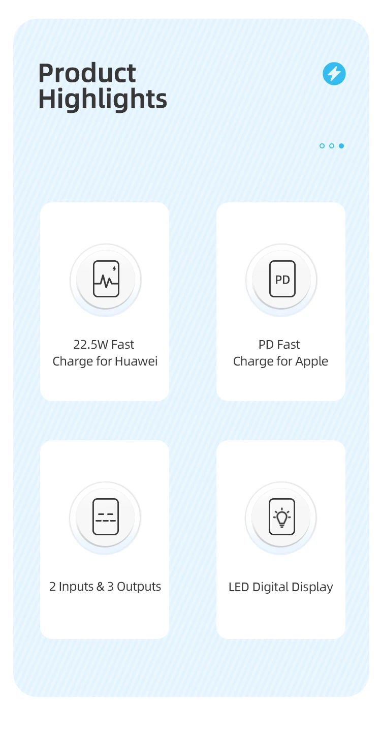 USAMS Strap Design PD QC power bank 20000mah portable battery 22.5W pd power bank