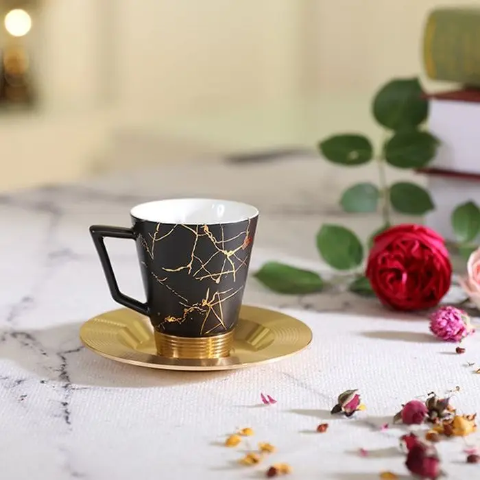 Amber Hot sale factory direct highly cost effective ceramic porcelain ware coffee and tea  cup set with sacuer