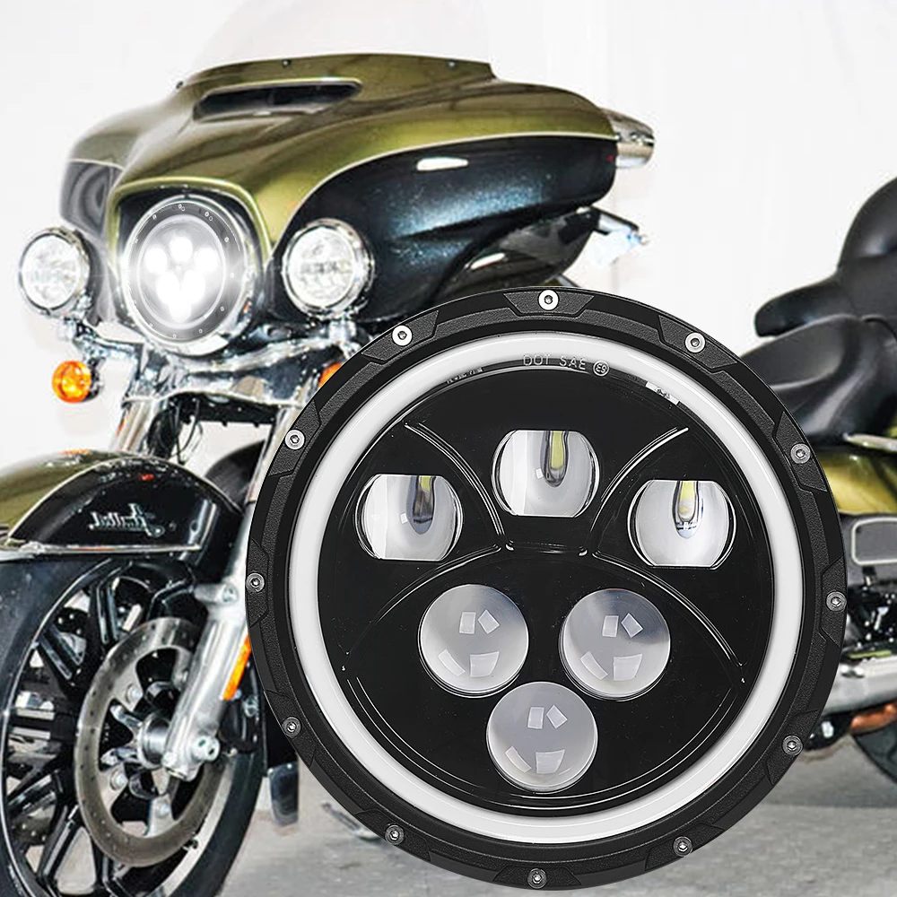 For Harley Davidson Limited Motorcycles Product Motorbike Hjg Front Head Led Auto Lights Touring Kits Headlight 7inch Led