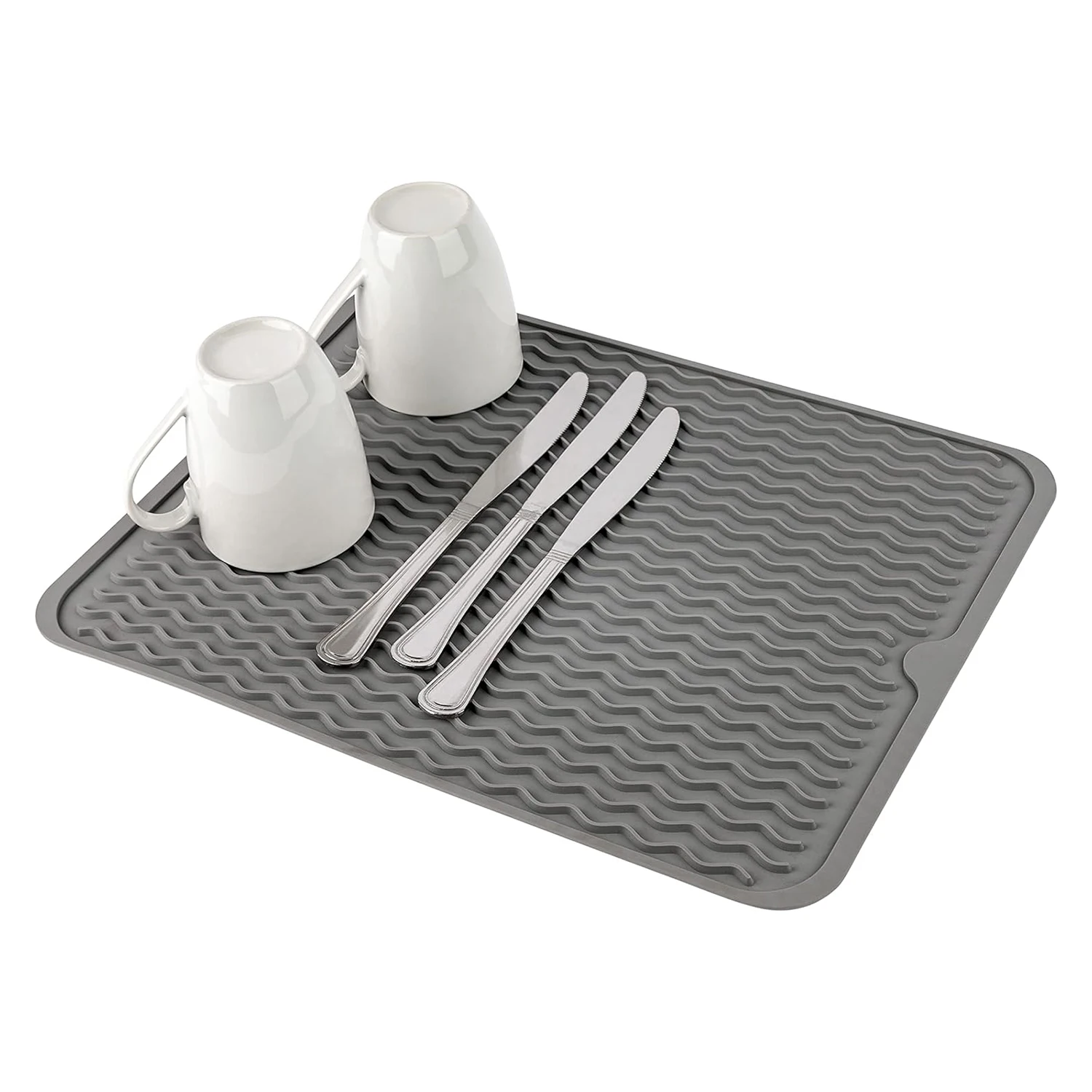 Multiple Usage Large Sink Mat Drain Pad For Drying Dishes Silicone Dish Drying Mat For Kitchen Counter