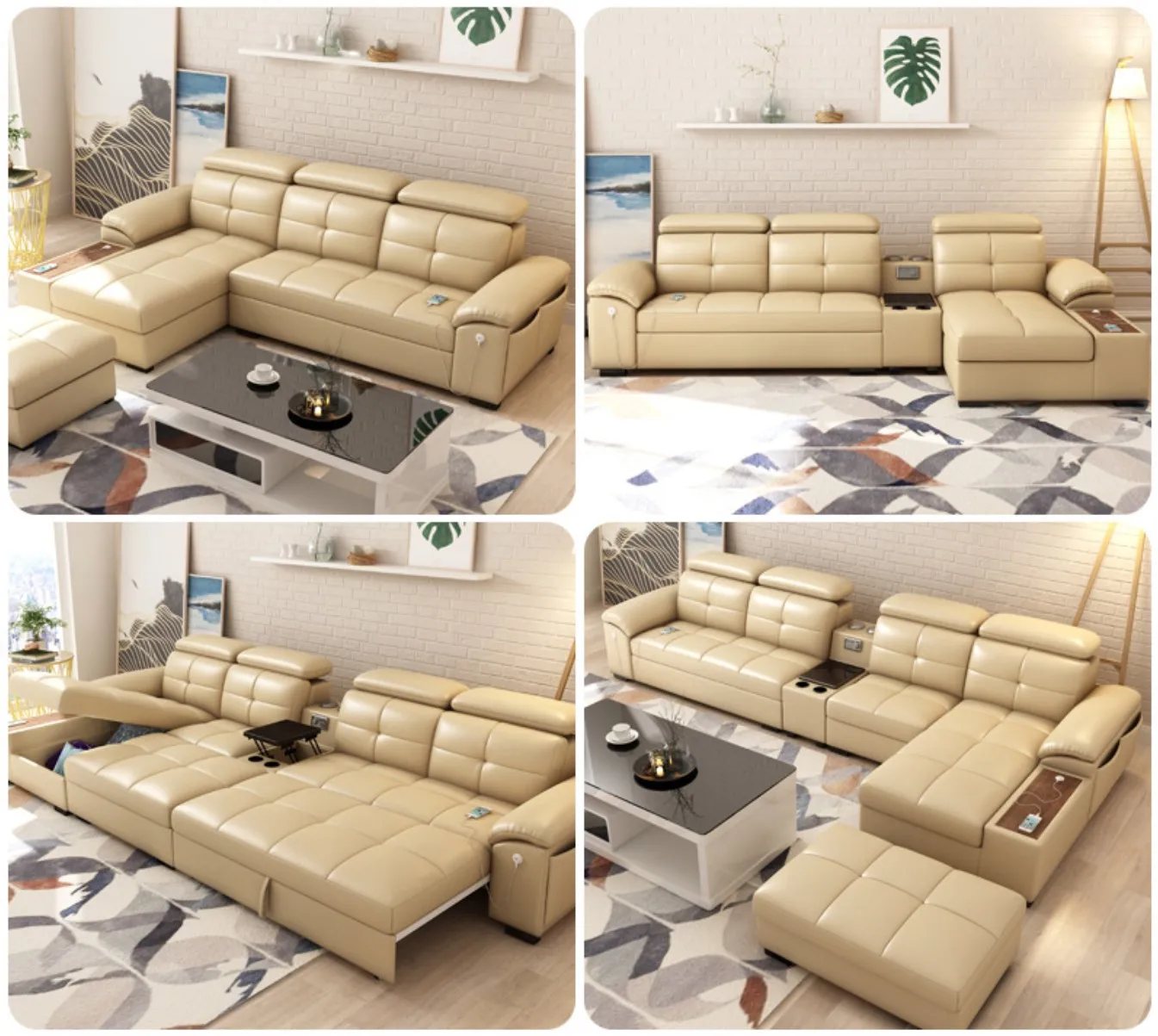 Lemon Noble Royal Style Leisure Modular Leather Sofa Comfortable Durable Deep Sofa Contemporary Sofa Set Luxury
