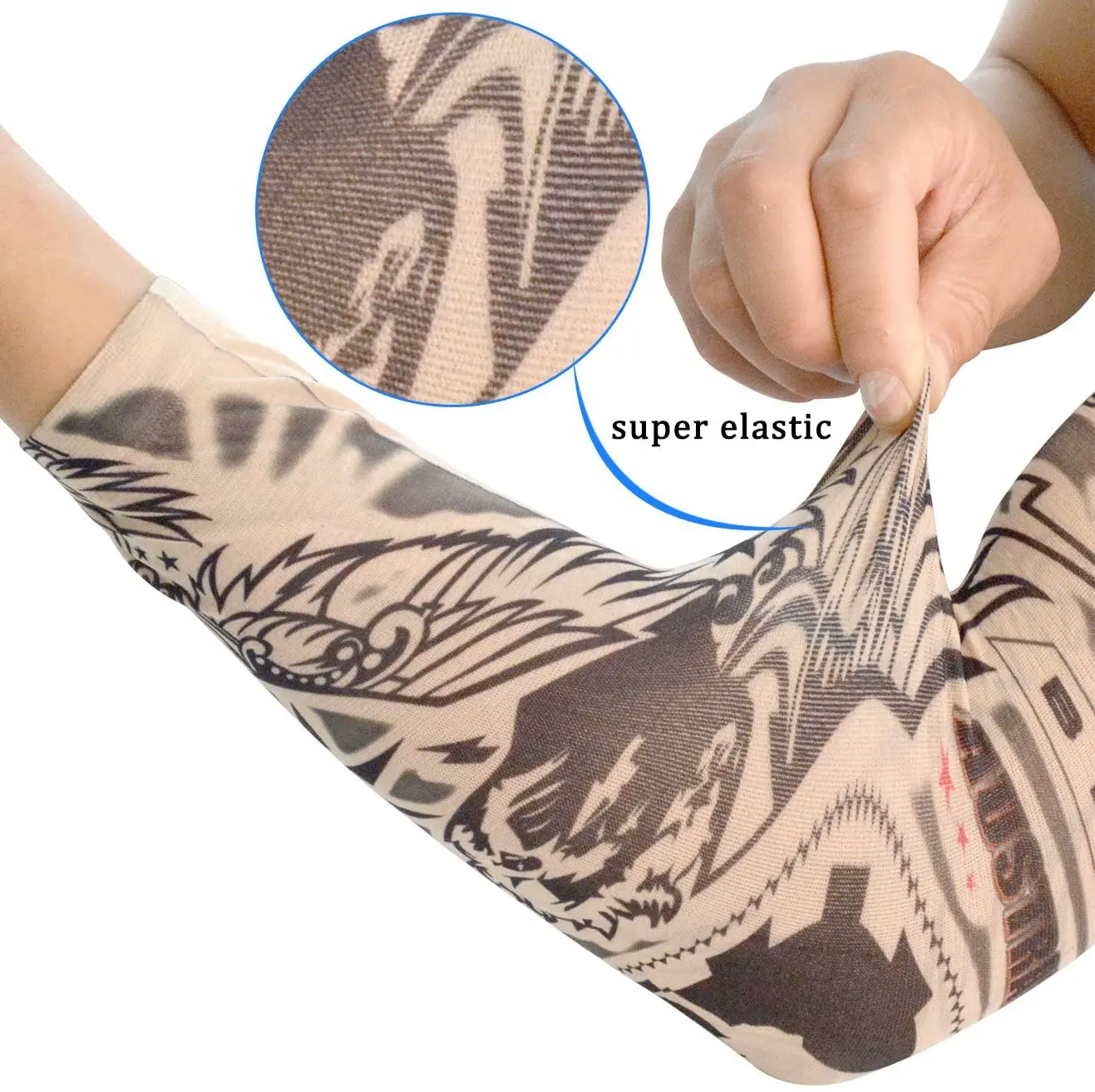 Fashion Unisex UV Protection Arm Sleeve Outdoor Temporary Tattoo 3D Tattoo Sleeves