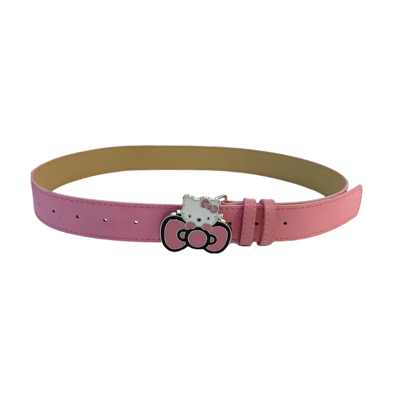 Wholesale Anime Belt KT Cat Pink Bow Knot Belt Y2K Cool Girl Cosplay Clothing Kawaii Metal Accessories