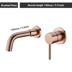 Single Handle Cold And Hot Switch Wall Hung Mounted Black Modern Design Bathroom Counter Basin Faucets Mixer Washroom Sink Tap lavatory faucet