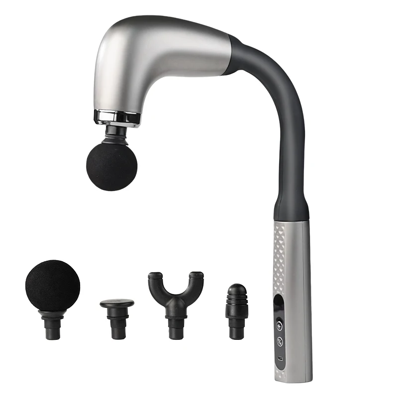 Upgraded Portable Elbow Fascia Gun Lengthened Back Percussion Massage Hammer for Full Body Mute Beating Artifact for Head & Legs