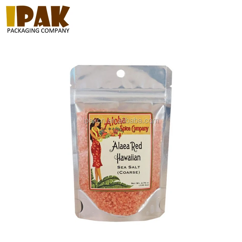 Custom digital printed wholesale plastic heat seal sea salt bath salt packaging zipper stand up bag