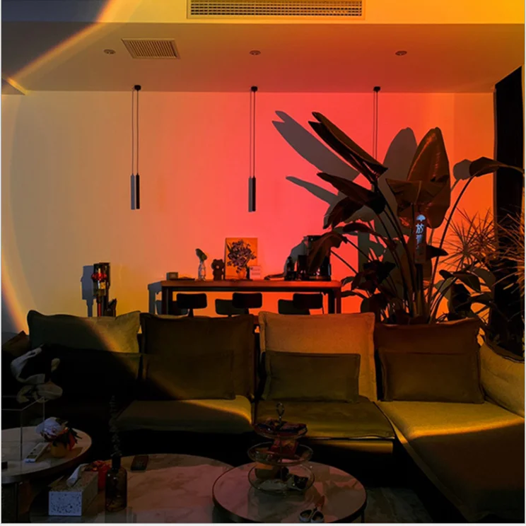 RGB 16 Colors USB Projector Sunset Rainbow Sunrise Lights Led for Tiktok Live Show Atmosphere Fill Up Lightings