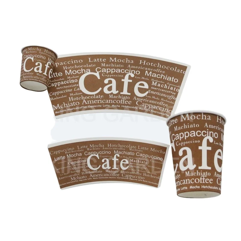 Custom Printing Cup Fan Printed Paper Blank Pe Coated Paper Disposable Coffee Packaging Customized Logo Acceptable Single Wall