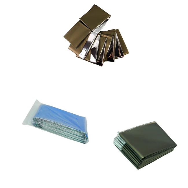 Metallized PET high quality rescue blanket with heat reflective covering camping emergency blanket