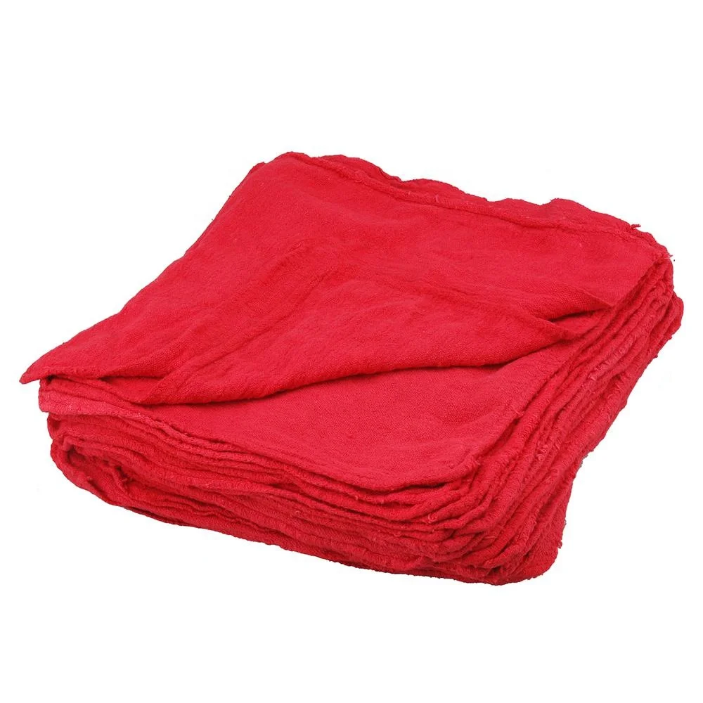factory wholesale small red cotton wiping towel rags