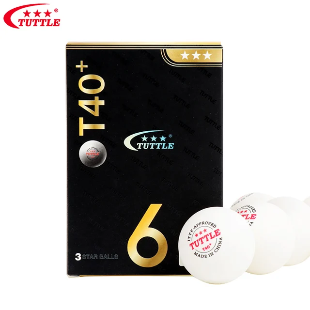 TUTTLE 6pcs/box Custom Professional Match 3 Stars  table tenni Ball Table Tennis Ball New Material ABS Plastic 40+ ITTF Approved
