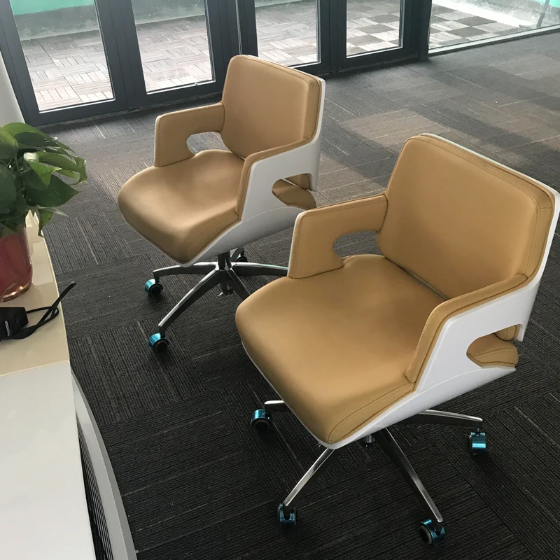 Короткие сзади компьютера кожаный чехол с крышкой вверх-вниз Регулируемый офисные кресла домашний офисный вращающийся стул