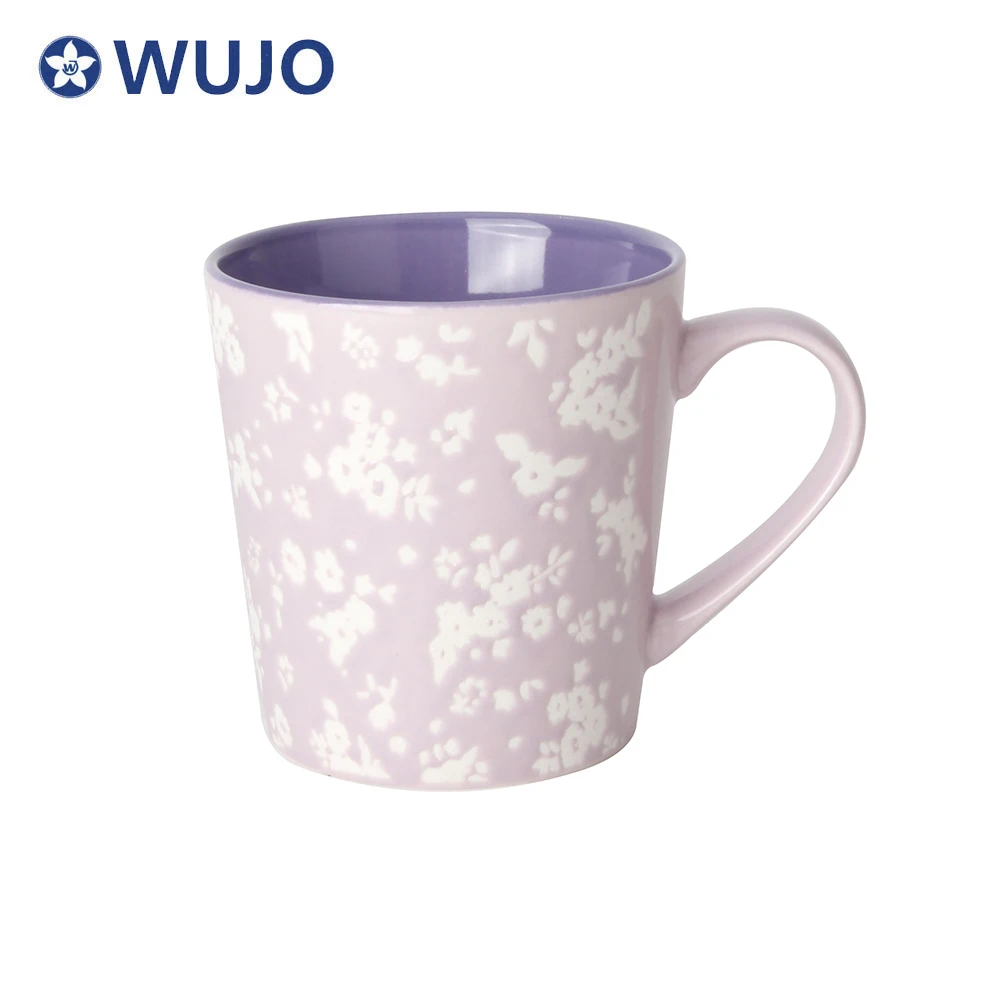 Li Ling Color Glazed Ceramic Cups Nordic Ceramic Reusable Coffee Cup with Unglazed Design