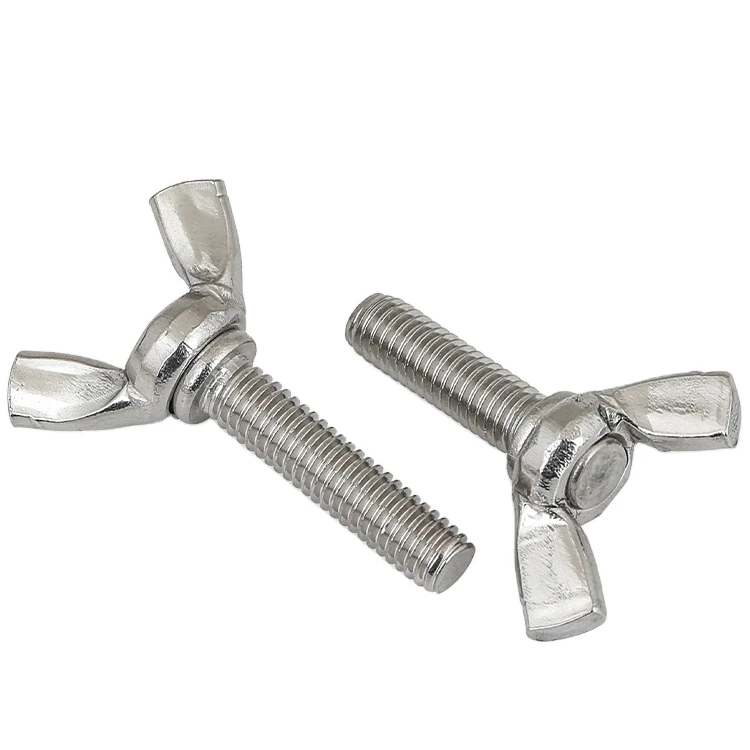 304 Stainless Steel Hand Twisted Butterfly Screw Wing Bolt Din316 Galvanized Sheepskin Screw