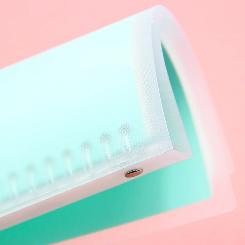 Waterproof PP plastic soft cover A5 B5 loose leaf notebook with line pages printing