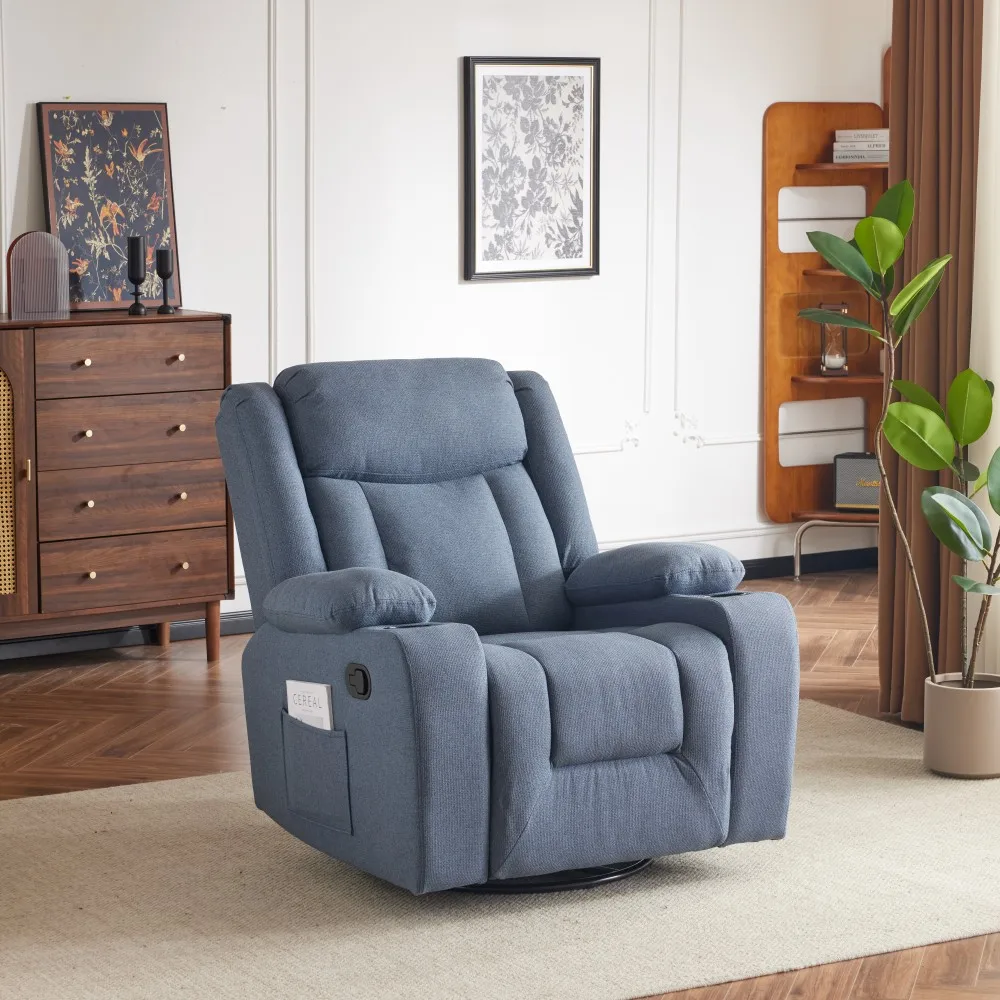 Sans Modern Upholstered Armrest Manual Glider Recliner Chair Fabric Recliner Sofa Single