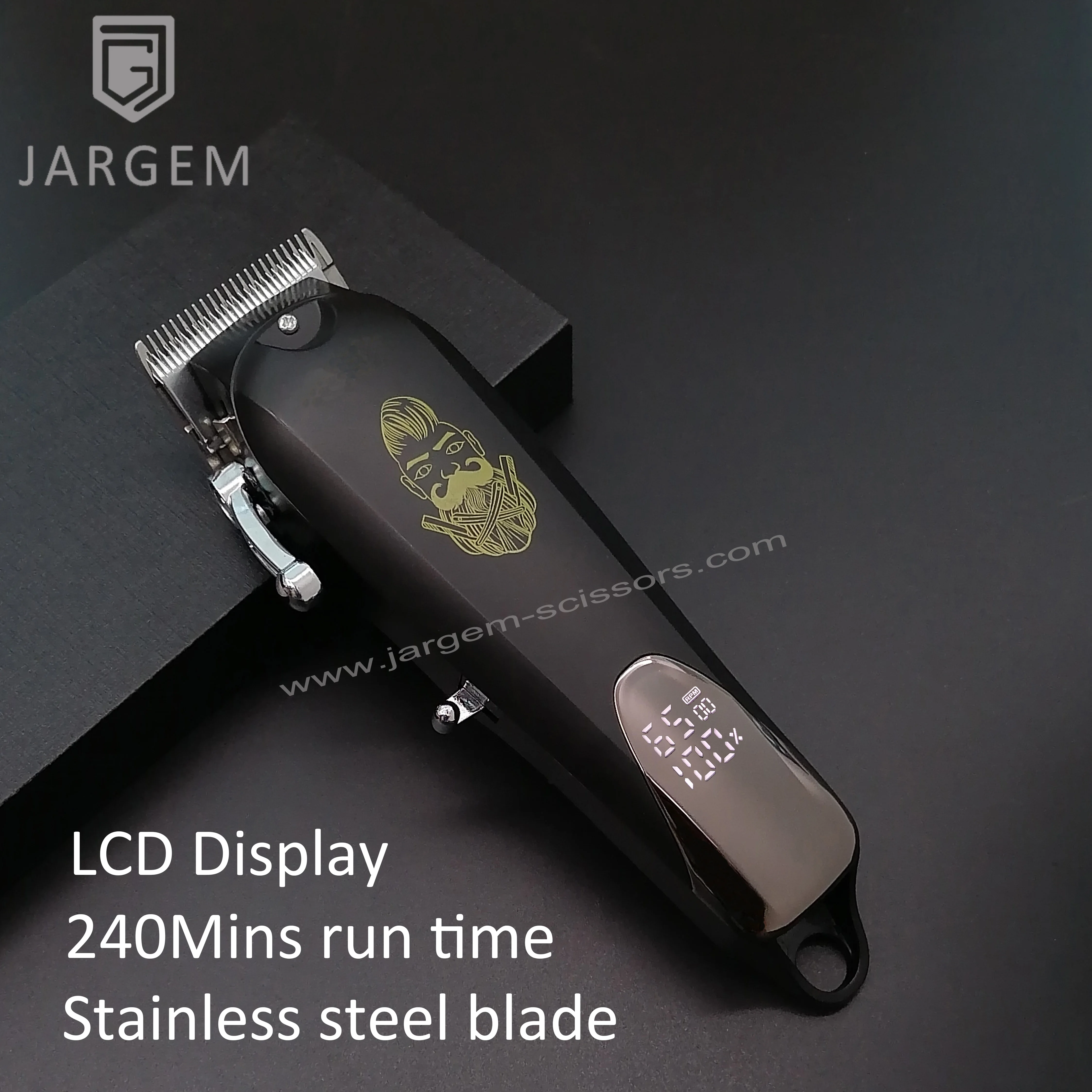 Powerful Motor 240Mins Run Time Hair Machine Trimmers Stainless Steel Blade Hair Clippers with 8 Colored Guide Combs