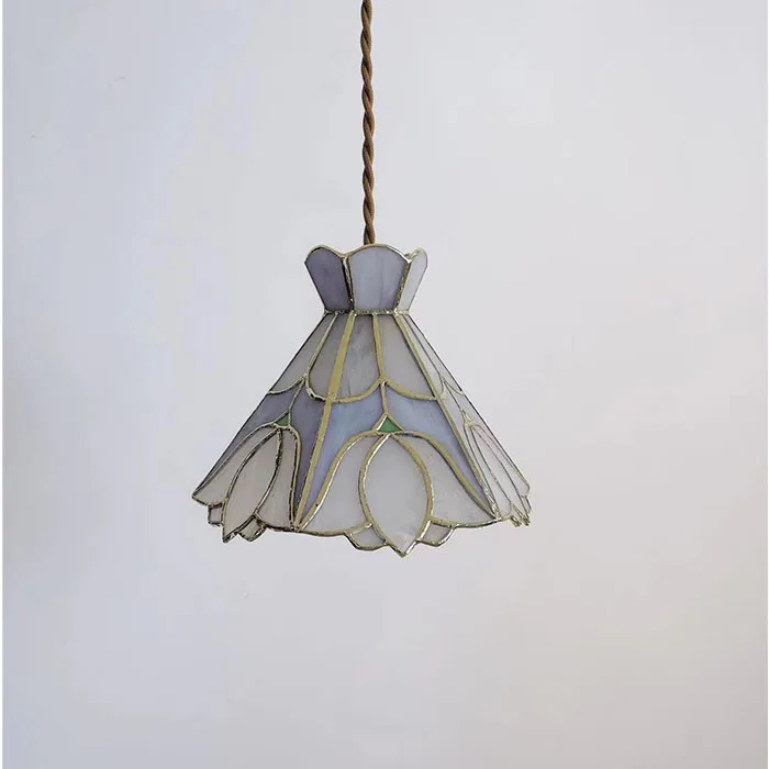 Wholesale French Medieval Handwork Elegant Glass Colored Glass Chandelier American Restaurant Bar Bedside Window Atmosphere