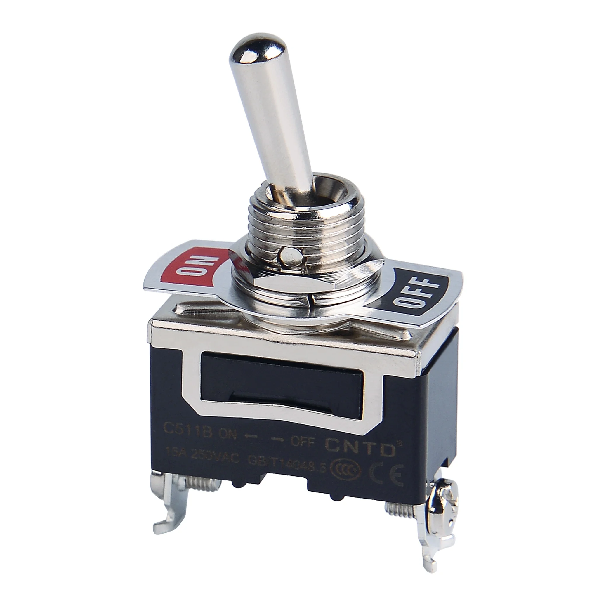 CNTD Single Pole Single Throw Self-locking Tab Terminal C511A 15A 250V ON-OFF Toggle Switch